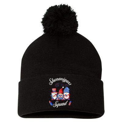 Shenanigans Squad 4th Of July Gnome American Proud Patriotic Pom Pom 12in Knit Beanie