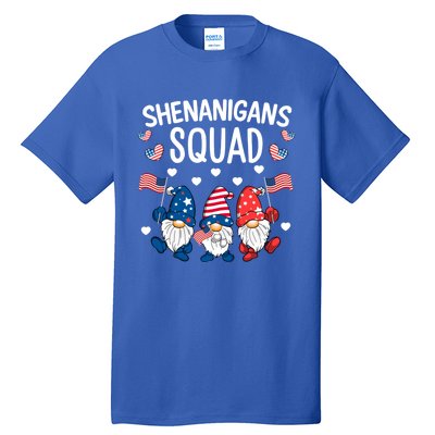 Shenanigans Squad 4th Of July Gnome Patriotic Funny Gift Tall T-Shirt