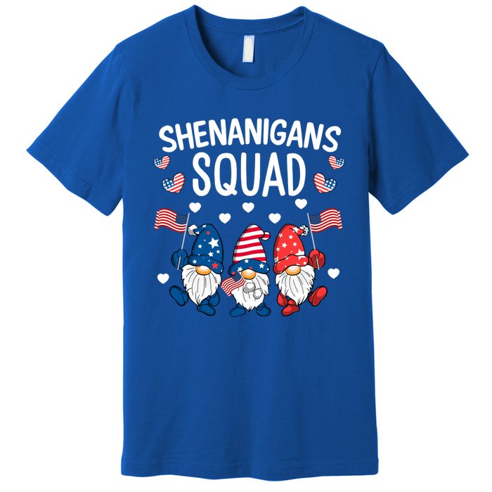 Shenanigans Squad 4th Of July Gnome Patriotic Funny Gift Premium T-Shirt