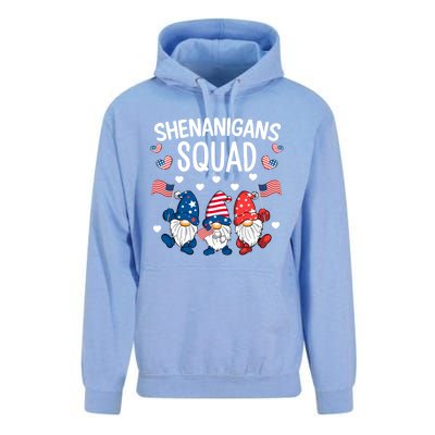 Shenanigans Squad 4th Of July Gnome Patriotic Funny Gift Unisex Surf Hoodie