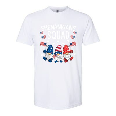 Shenanigans Squad 4th Of July Gnome Patriotic Funny Gift Softstyle CVC T-Shirt