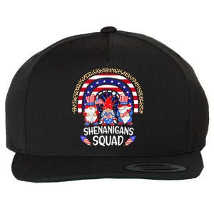 Shenanigans Squad 4th Of July Gnomes Rainbow Us Independence Funny Gift Wool Snapback Cap