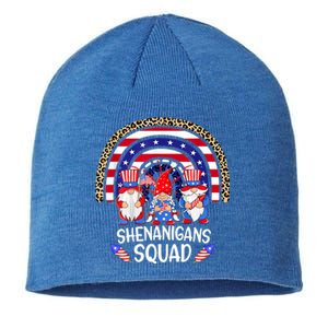 Shenanigans Squad 4th Of July Gnomes Rainbow Us Independence Funny Gift Sustainable Beanie