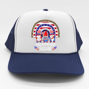 Shenanigans Squad 4th Of July Gnomes Rainbow Us Independence Funny Gift Trucker Hat