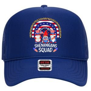 Shenanigans Squad 4th Of July Gnomes Rainbow Us Independence Funny Gift High Crown Mesh Back Trucker Hat