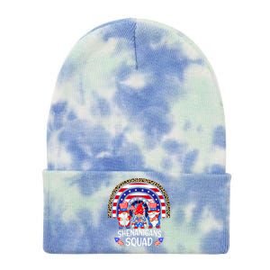 Shenanigans Squad 4th Of July Gnomes Rainbow Us Independence Funny Gift Tie Dye 12in Knit Beanie