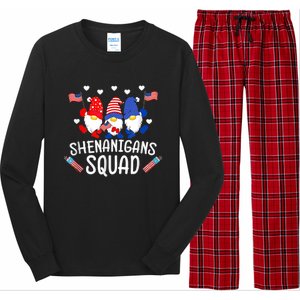 Shenanigans Squad 4th Of July Gnomes Usa Independence Day Great Gift Long Sleeve Pajama Set