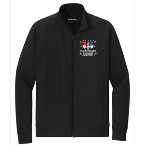 Shenanigans Squad 4th Of July Gnomes Usa Independence Day Great Gift Stretch Full-Zip Cadet Jacket