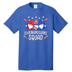 Shenanigans Squad 4th Of July Gnomes Usa Independence Day Great Gift Tall T-Shirt