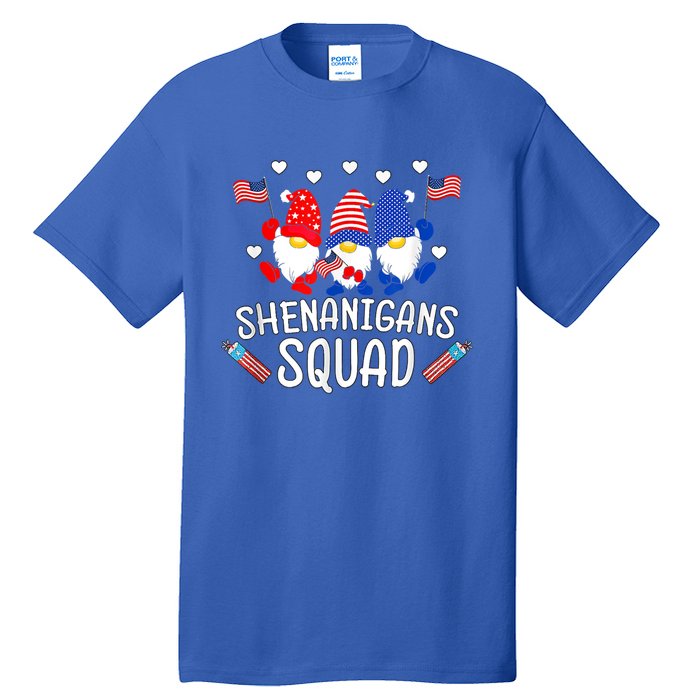 Shenanigans Squad 4th Of July Gnomes Usa Independence Day Great Gift Tall T-Shirt