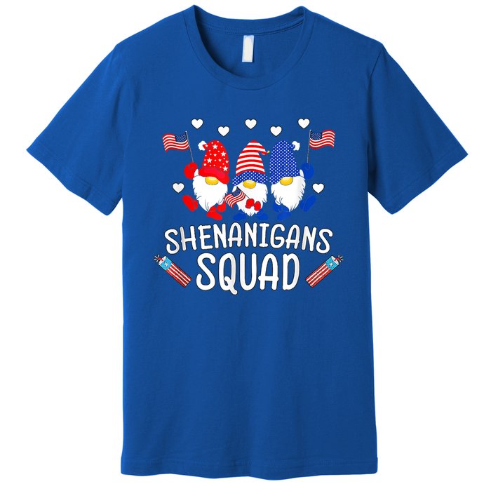 Shenanigans Squad 4th Of July Gnomes Usa Independence Day Great Gift Premium T-Shirt