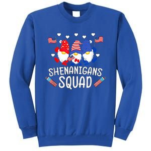 Shenanigans Squad 4th Of July Gnomes Usa Independence Day Great Gift Tall Sweatshirt