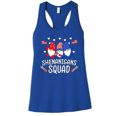 Shenanigans Squad 4th Of July Gnomes Usa Independence Day Great Gift Women's Racerback Tank