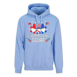 Shenanigans Squad 4th Of July Gnomes Usa Independence Day Great Gift Unisex Surf Hoodie