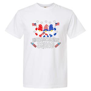 Shenanigans Squad 4th Of July Gnomes Usa Independence Day Great Gift Garment-Dyed Heavyweight T-Shirt