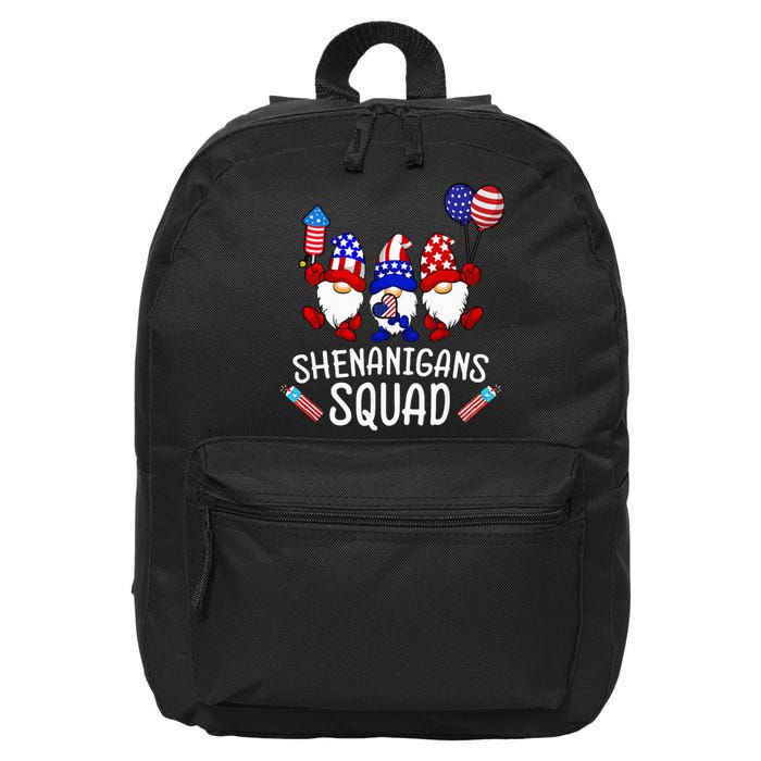 Shenanigans Squad 4th Of July Gnomes USA Independence Day 16 in Basic Backpack