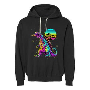 Streetwear Synthwave 80s 90s Retro Anime Snakezilla Garment-Dyed Fleece Hoodie