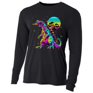 Streetwear Synthwave 80s 90s Retro Anime Snakezilla Cooling Performance Long Sleeve Crew