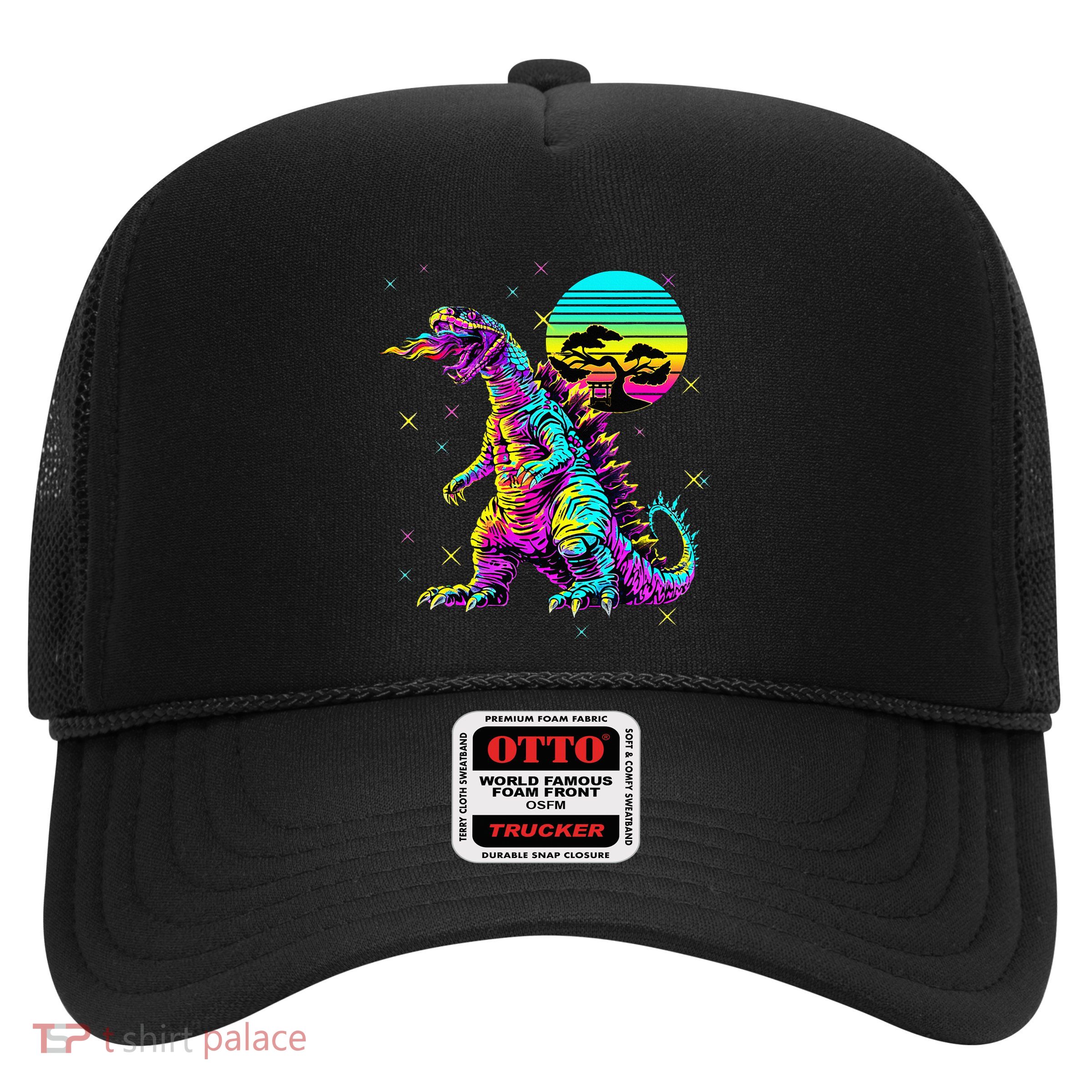 Streetwear Synthwave 80s 90s Retro Anime Snakezilla Trucker Hat