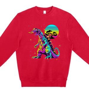 Streetwear Synthwave 80s 90s Retro Anime Snakezilla Premium Crewneck Sweatshirt