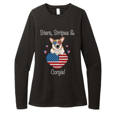 Stars Stripes And Corgis Pembroke Welsh Corgi Indian Creek Gift Womens CVC Long Sleeve Shirt