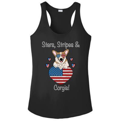 Stars Stripes And Corgis Pembroke Welsh Corgi Indian Creek Gift Ladies PosiCharge Competitor Racerback Tank