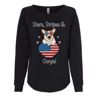 Stars Stripes And Corgis Pembroke Welsh Corgi Indian Creek Gift Womens California Wash Sweatshirt