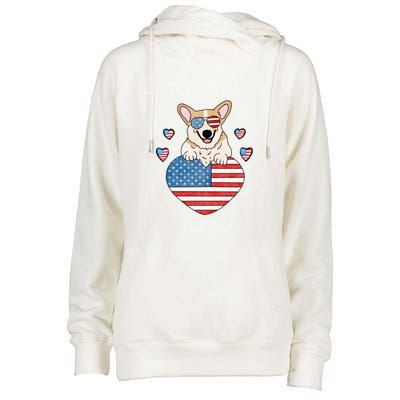 Stars Stripes And Corgis Pembroke Welsh Corgi Indian Creek Gift Womens Funnel Neck Pullover Hood