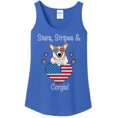 Stars Stripes And Corgis Pembroke Welsh Corgi Indian Creek Gift Ladies Essential Tank