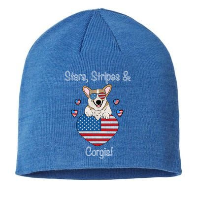 Stars Stripes And Corgis Pembroke Welsh Corgi Indian Creek Gift Sustainable Beanie