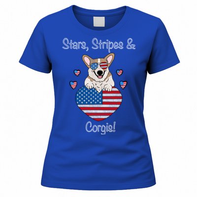 Stars Stripes And Corgis Pembroke Welsh Corgi Indian Creek Gift Women's T-Shirt