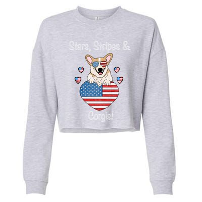 Stars Stripes And Corgis Pembroke Welsh Corgi Indian Creek Gift Cropped Pullover Crew