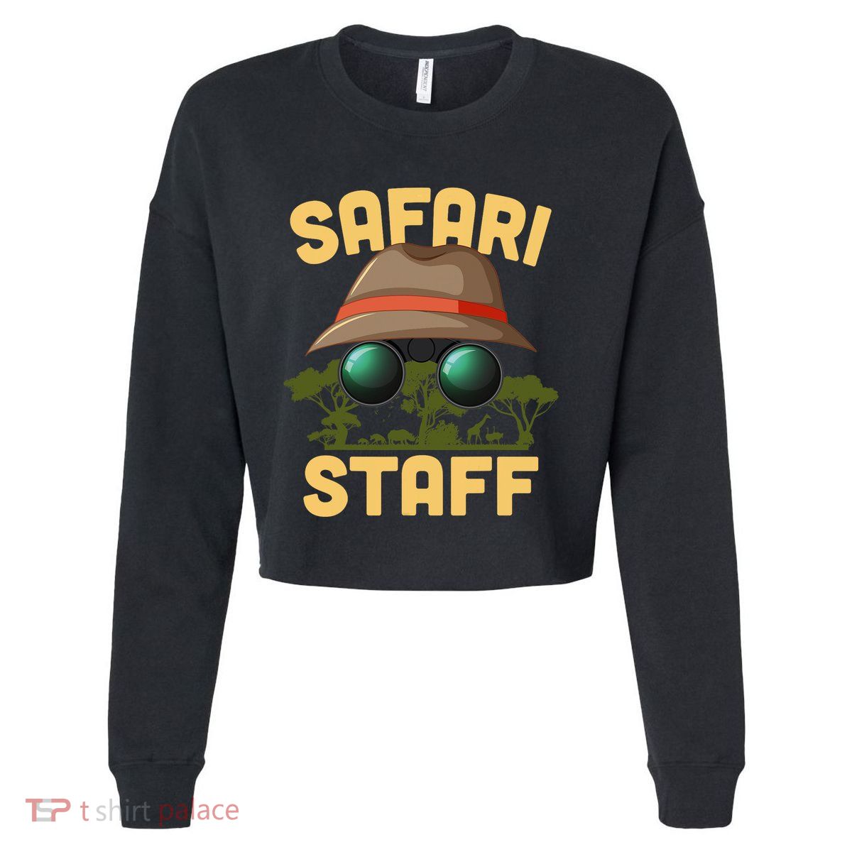 Safari Staff Art Zookeeper Costume Zoo Jungle Cropped Pullover Crew