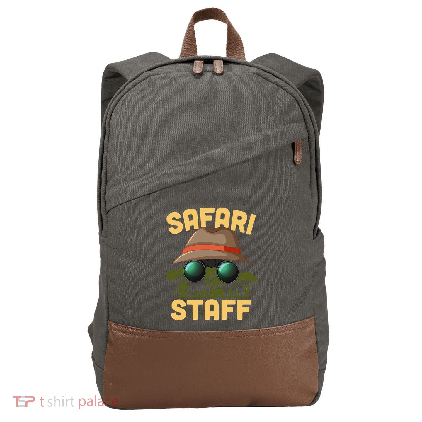 Safari Staff Art Zookeeper Costume Zoo Jungle Cotton Canvas Backpack