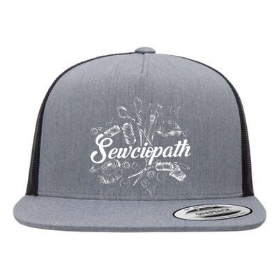 Sewciopath Sewing Accessories Sewer Quilter Quote Seamstress Flat Bill Trucker Hat