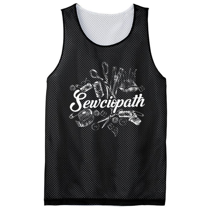 Sewciopath Sewing Accessories Sewer Quilter Quote Seamstress Mesh Reversible Basketball Jersey Tank