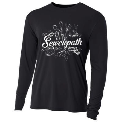 Sewciopath Sewing Accessories Sewer Quilter Quote Seamstress Cooling Performance Long Sleeve Crew