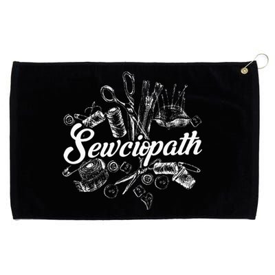 Sewciopath Sewing Accessories Sewer Quilter Quote Seamstress Grommeted Golf Towel