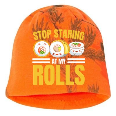 Stop Staring At My Rolls Sushi Lover Sushi Eater Foodie Cool Gift Kati - Camo Knit Beanie