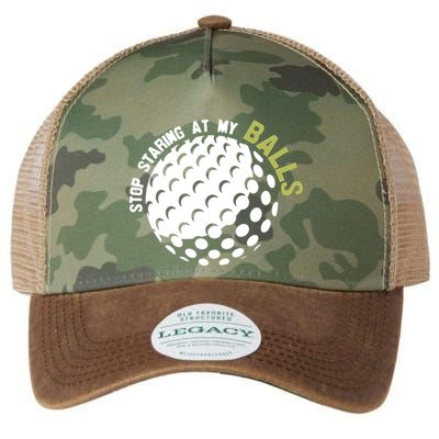 Stop Staring At My Balls Golf Legacy Tie Dye Trucker Hat
