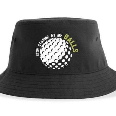 Stop Staring At My Balls Golf Sustainable Bucket Hat