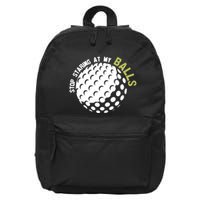 Stop Staring At My Balls Golf 16 in Basic Backpack