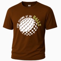 Stop Staring At My Balls Golf Cooling Performance Crew T-Shirt