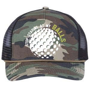 Stop Staring At My Balls Golf Retro Rope Trucker Hat Cap