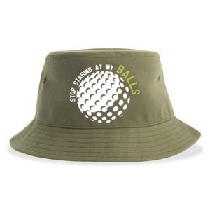 Stop Staring At My Balls Golf Sustainable Bucket Hat