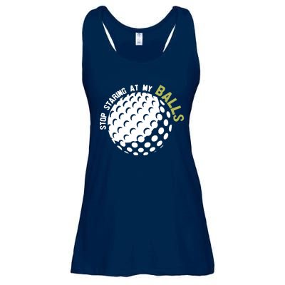 Stop Staring At My Balls Golf Ladies Essential Flowy Tank