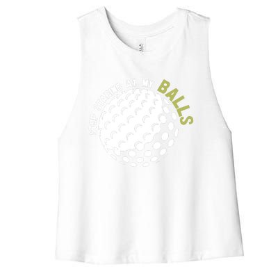 Stop Staring At My Balls Golf Women's Racerback Cropped Tank