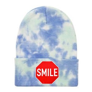 Smile Stop And Smile National Smile Day Oct 1st Gift Tie Dye 12in Knit Beanie