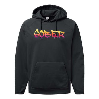 Sober Sobriety Anniversary Recovery Sober AA NA Performance Fleece Hoodie