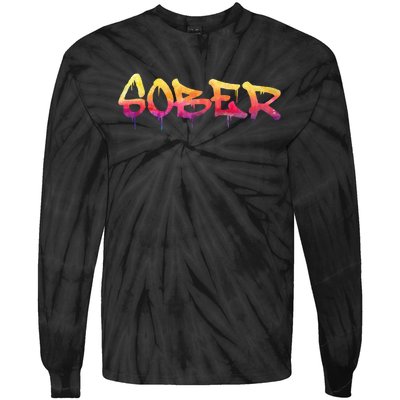 Sober Sobriety Anniversary Recovery Sober AA NA Tie-Dye Long Sleeve Shirt